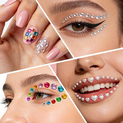 Gem Stickers for Crafts, 7386Pcs Self-Adhesive Rhinestone Acrylic Sticker Gems f