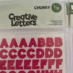 Making Memories Creative Letters Scrapbooking Stickers 2- 7/16″ Chunky Raspberry
