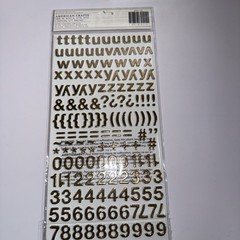 American Craft Thickers Sticko Alphabet Stickers Silver, Gold, Black Lot of 12
