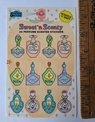 1980s Sweet & Scenty Scratch and Sniff Rose Scented Perfume Bottles Vintage