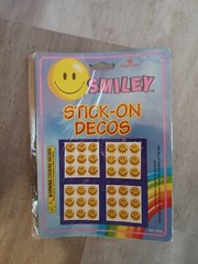 Vtg Imperial Smiley Face Stick On Decos/1992 Stickers/New In Package/36Decos