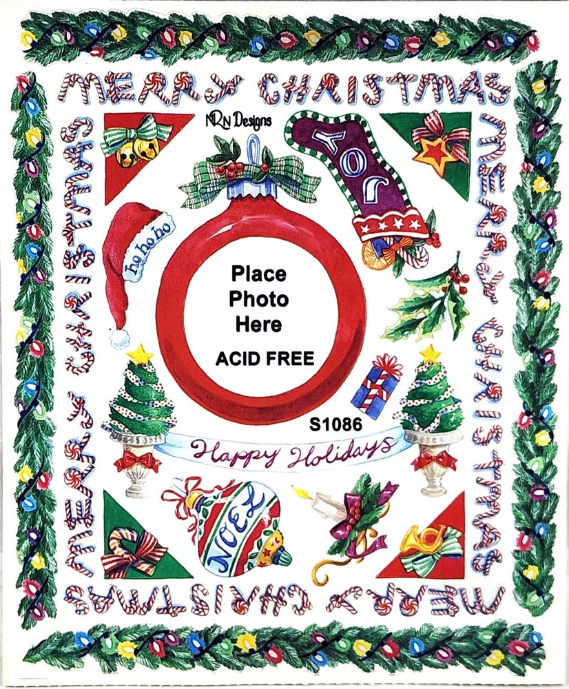 NRN Designs Christmas Stickers Retro Borders Frames Corners Timeless Treasures