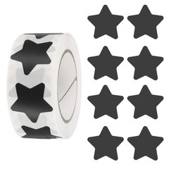 Star Stickers Roll 1 Inch, 500pcs Adhesive Star Labels for DIY Crafts, Black