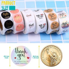 3000Pcs 1inch Thank You Stickers, 6Rolls Stickers Small Business, for Support…