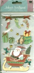 CHRISTMAS Santa Claus Sleigh Stockings Toys Presents Jolee’s Stickers Craft