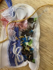 Slow Stitch, Patch, Vintage Handmade Upcycle,Junk Journal,tag,embellishment