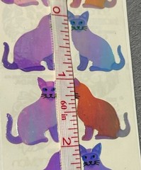Rare Vintage Stickers NIP Sandy Lion Mother Of Pearl Opal Iridescent Kitty Cats