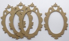 {4} *MINI ACCENT FRAME* Ornate Picture Frames Bare Chipboard Die Cuts – 2″ x 3″