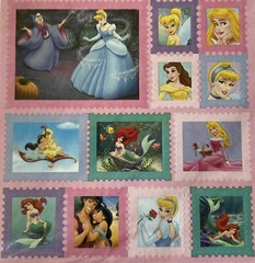 DISNEY PRINCESS STAMP Stickers (26pc)5-1/2″x12″Cinderella•Ariel•Belle •Jasmine•