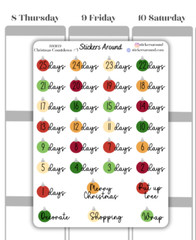 Christmas Holiday Countdown Planner Sticker #4, Calendar and Journal Sticker
