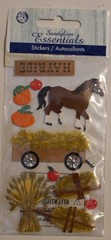 New Dimensional Sandylion scrapbook stickers HAYRIDE Clydesdale horse pumpkins