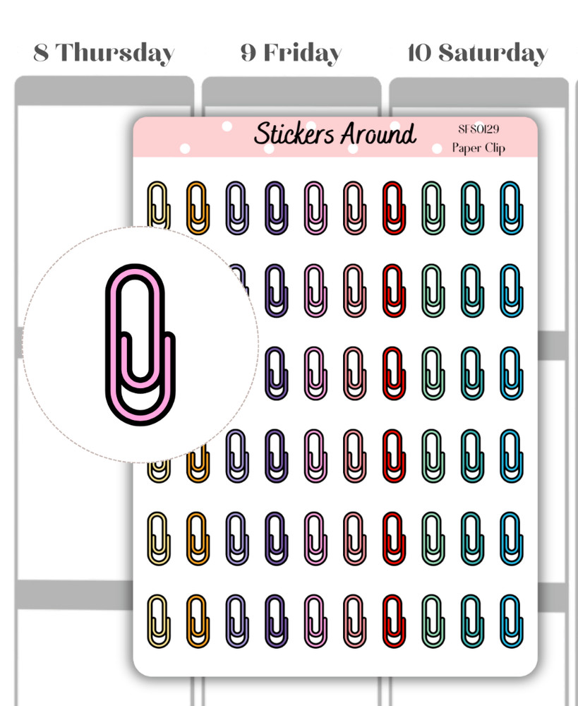 Paper Clip Icon Planner Sticker, Calendar and Bullet Journal Sticker