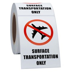 2×3 Inch Surface Transportation ONLY DOT Warning Labels Stickers Total 300