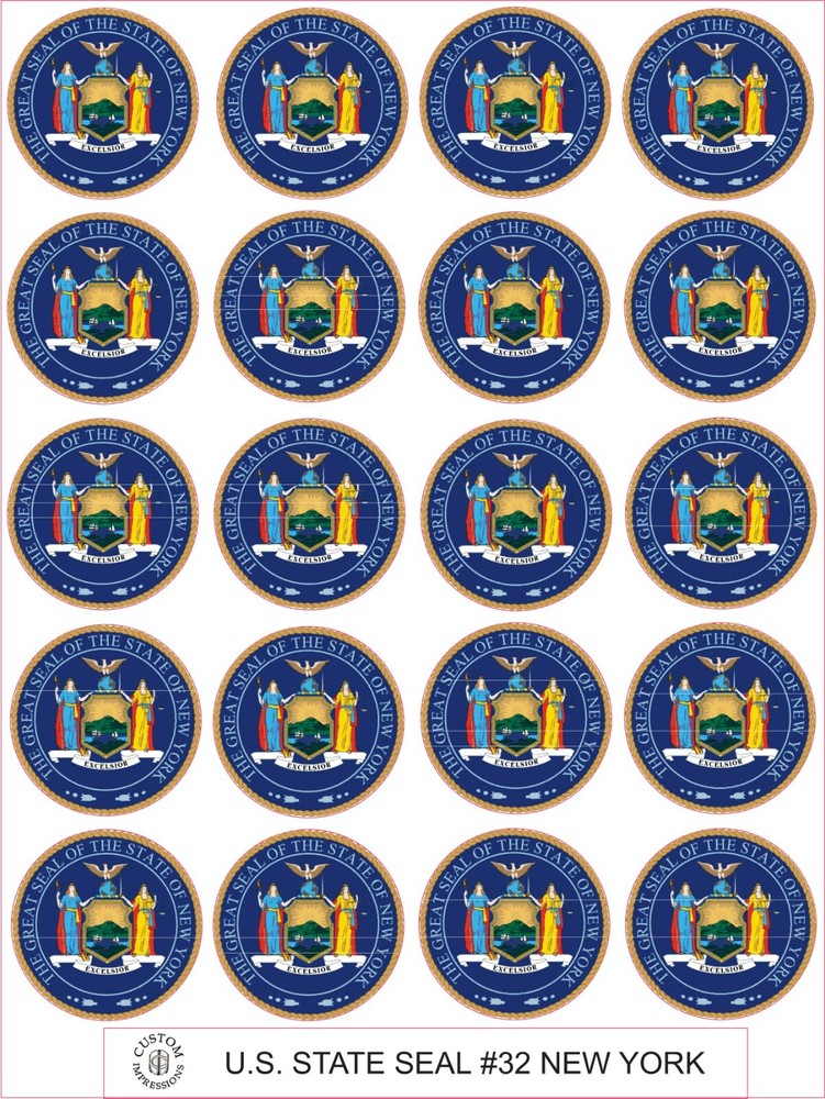 NEW YORK STATE SEAL – SIZE 2″ EACH – 20 PER SHEET