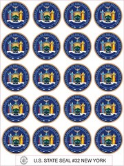NEW YORK STATE SEAL – SIZE 2″ EACH – 20 PER SHEET