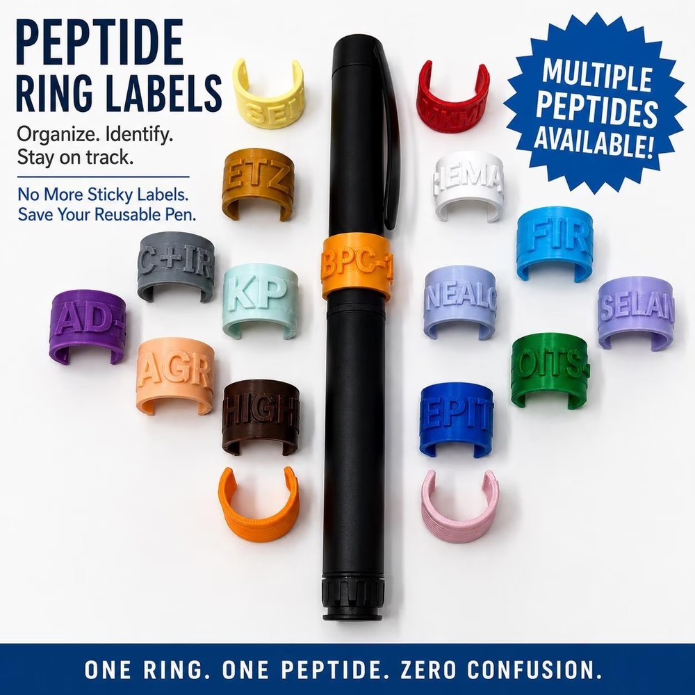 Peptide Pen Plastic Ring Labels Color-Coded Reusable Injection Pen ID Clips