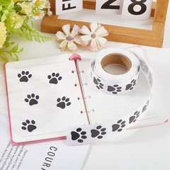 2 Roll 1000Pcs Dog Paw Print Decals Black Bear Paw Sticker 1 Inch Small Round…