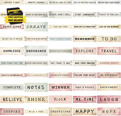 Vintage Motivational Aesthetic Label Stickers for Scrapbook, 50PCS Inspirational