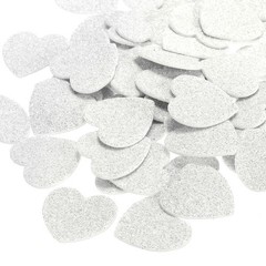1″x1″ Heart Foam Stickers, 120Pcs EVA Glitters Foam Shape Sticker, White