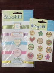 Daisy Hill LOT Of 2 1-Sweet Baby Stitched Tags 1-Sweet baby Dimensional Stickers