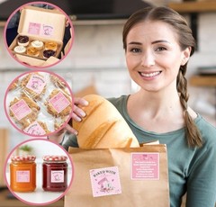 Cottage Food Law Labels – 1000 Count Pink Stickers for Homemade Bakery Goods