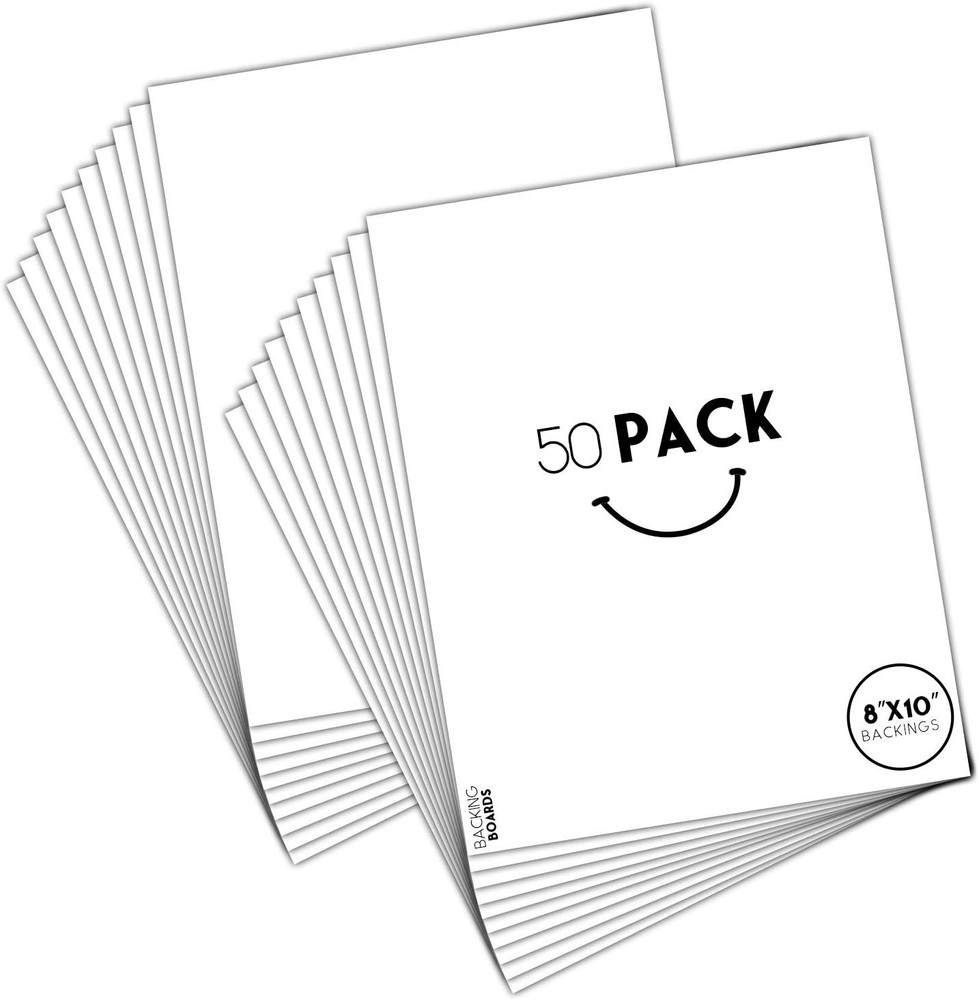 , 8×10 Picture Mat Matte Backerboards for Framing. Pack Contains 50 Backing B…