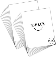 , 8×10 Picture Mat Matte Backerboards for Framing. Pack Contains 50 Backing B…