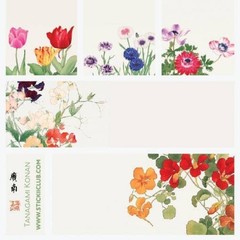 Stickii – Flower Labels – 1 Spring Garden Florals Sticker Sheet – Crafts Gifts