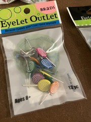 Eyelet Outlet Brads Lot of Food NEW 6 packs Card Making Scrapbooking Cake Fruit