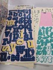Letter Number Scrapbooking Stickers Lot Mixed Partially Used Sheets