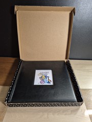 Scrapbook Hardcover Album Faux Leather Black 10inx10in 60 Pages With Stickers