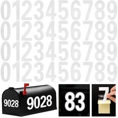 House Address Numbers for Mailbox,4 In Reflective Stickers,Strong Adhesive,White