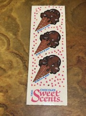 Vintage 1980s Illuminations Sweet Scents Chocolate Ice Cream Cone Sticker Sniff