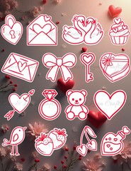 Valentine’s Day Sticker Set – 16 Piece