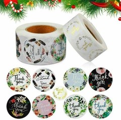500Pc Thank You Stickers Labels for Envelopes Bubble Mailers Gift Bags Packaging