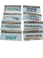 My Mind’s Eye Bohemia Transfer Titles Rub On Lot Of 8 Boy Themed New