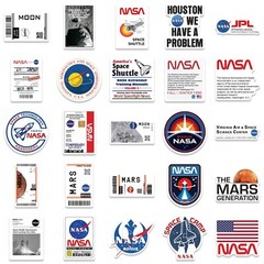 50pcs NASA Stickers, Astronaut stickers, Space Ship, Waterproof Sticker, 145