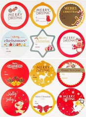 144-Pack Xmas Stickers with 36 Jumbo Designs – Versatile Labels for Every Gift