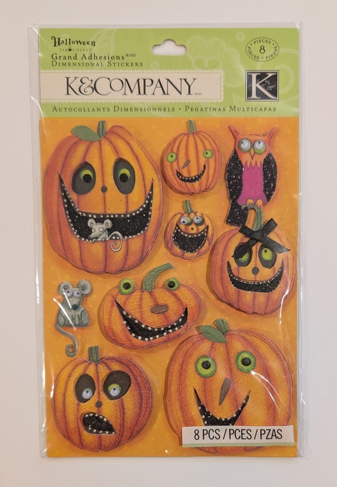 Tim Coffey Halloween Pumpkins Grand Adhesions Scrapbooking Stickers By K&Company