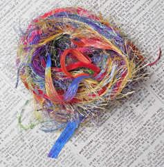 Fiber Art Yarn Journal Scrapbook Mixed Media Gift Wrap 24 Yards «Rainbow»