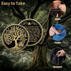 1 Year Sobriety Coin, Tree of Life AA Coins, AA Chips and Medallions, Recover…