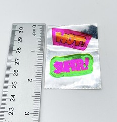 CTP HOT SUPER 1980s Mylar Foil STICKERS NEON Pink Green Orange Vintage Good Job