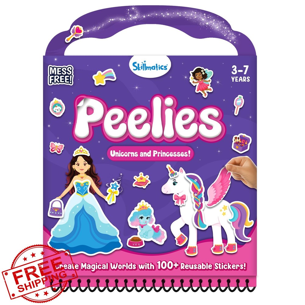 Skillmatics Reusable Sticker Activity Book – Peelies, 100+ Reusable Stickers,…