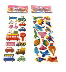 Plane UFO Stickers Planet Car Bus Tractor Scrapbook Card Craft Lot of 2 NEW READ
