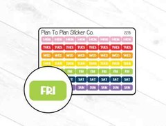 2215~~Days of The Week Planner Stickers.