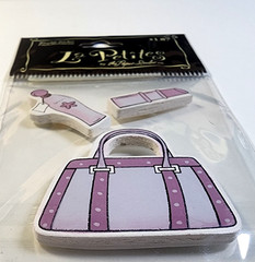 RARE 2005 La Petites Wood Embellishments Purse Lipstick Perfume Paper Studio NOS