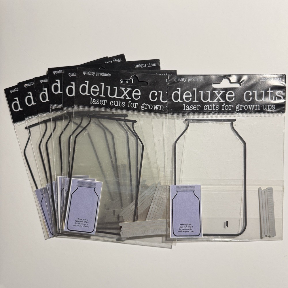 Deluxe Cuts Laser Die Cuts Jar & Lid Lot/7 NEW Bonus – See Photos