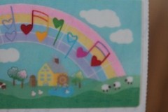 VTG 80’s Hallmark Sticker Rainbow music scale & notes country cottage sheep Cow