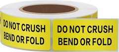1×2 inch DO NOT Crush Bend OR FOLD Warning Shipping Stickers Self Adhesive La