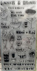 New Inkadinkado clear Rubber Stamp GIRLFRIENDS SET funny friends free USA ship